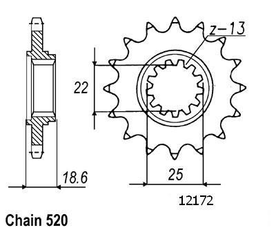 Kawasaki Gable - 520 - 15 denti - simile JTF1538 - Made in Germania