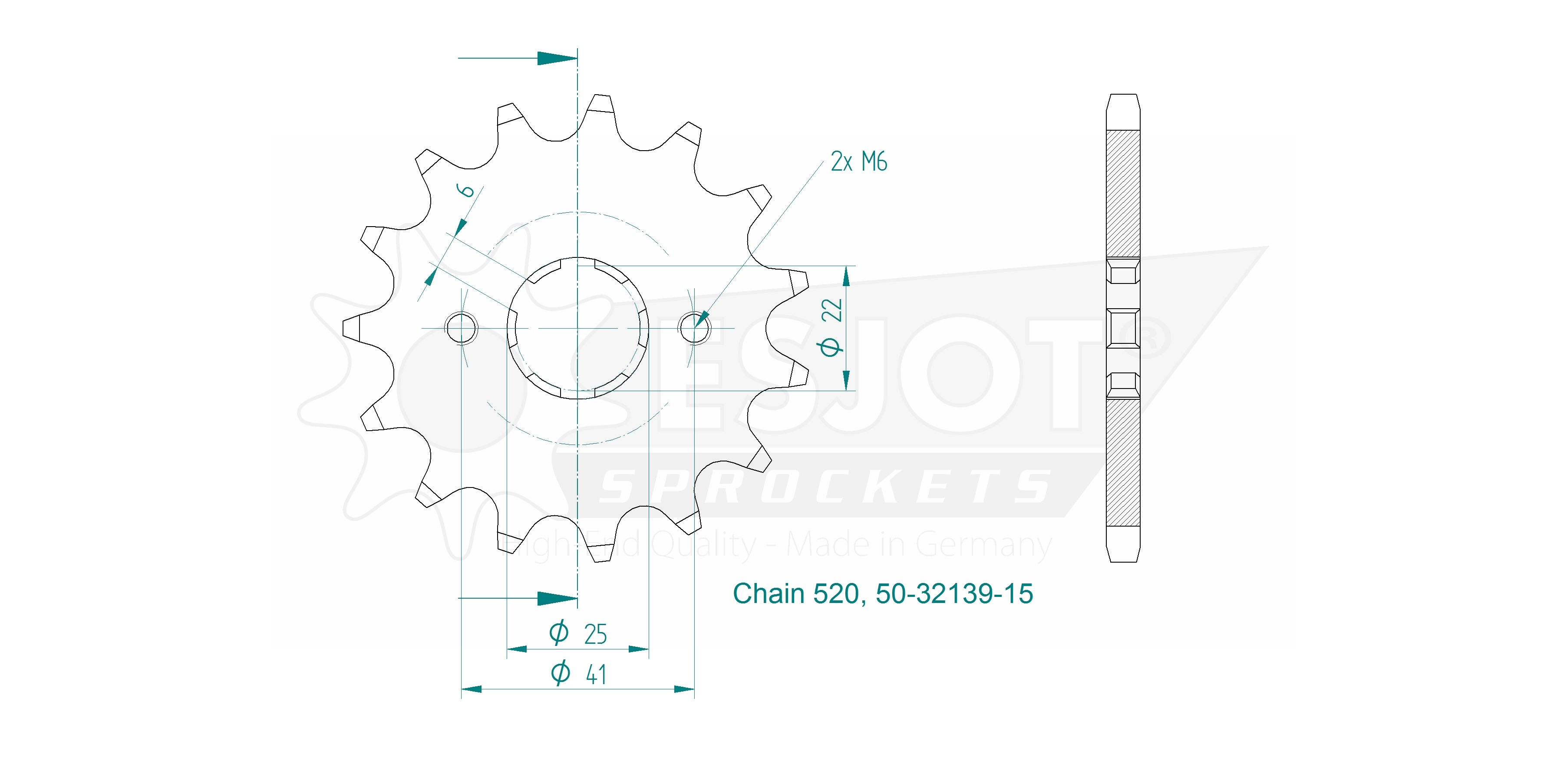 Eton -Sym Gable - 520 - 15 denti - Made in Germania