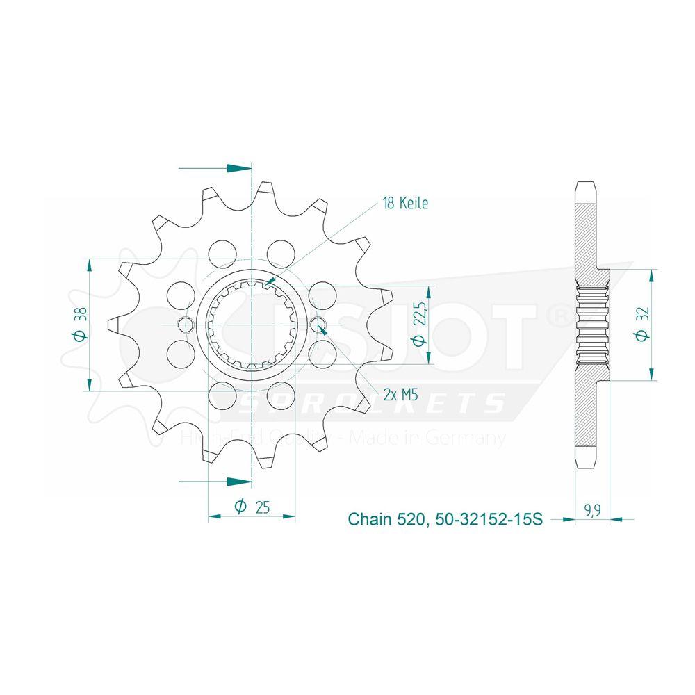 Pignone TT Lightweight - 520 - 14 denti - Made in Germania