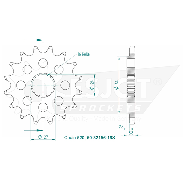 Esjot Pignone 16 Dent - Super Light