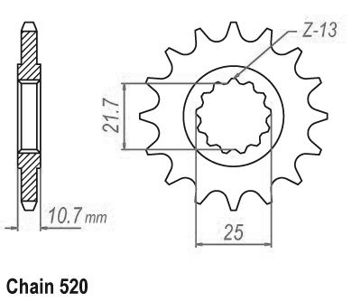 Yamaha Gable - 520 - 16 denti - simile JTF1595 - Made in Germania