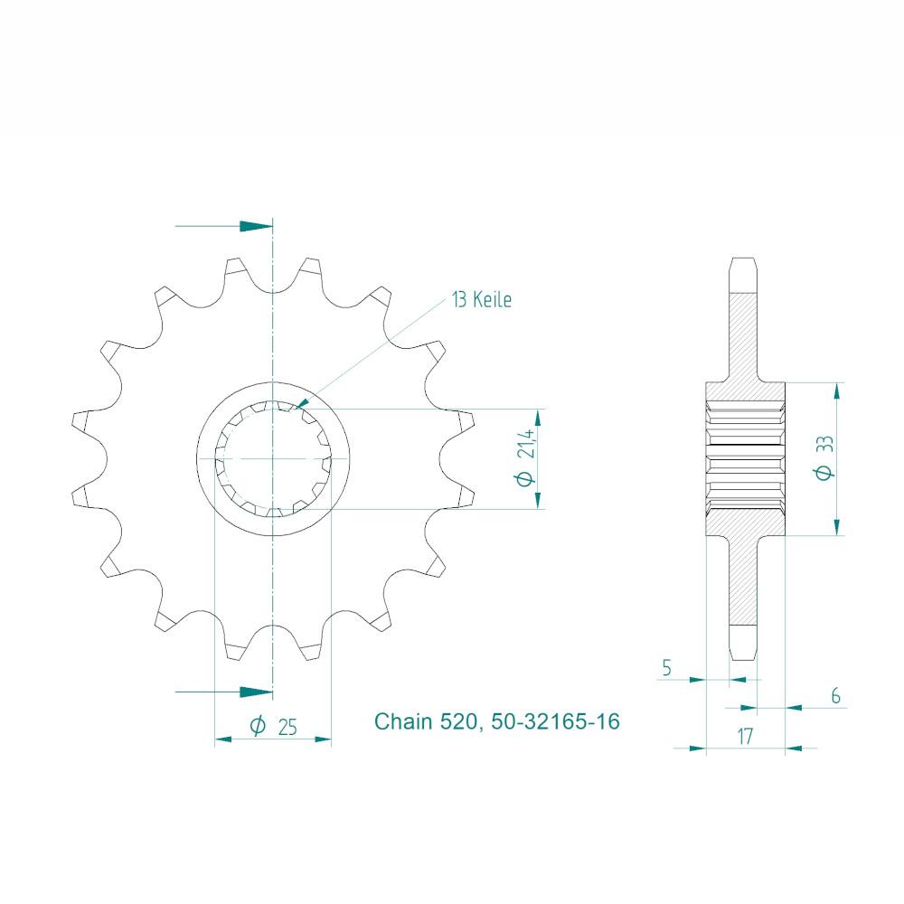 Pignone - 520 - 16 Denti - Made in Germany