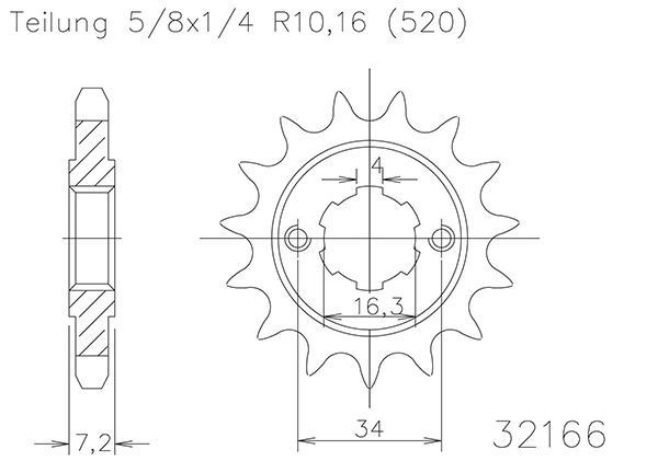 Pignone - 520 - 12 denti - Made in Germania