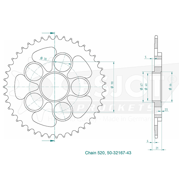 Esjot - Crown - 520 - 43 denti