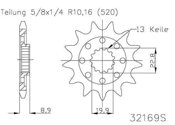 Pignone TT Lightweight - 520 - 13 denti - Made in Germania