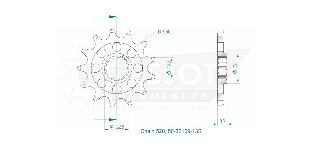 Pignone TT Lightweight - 520 - 14 denti - Made in Germania