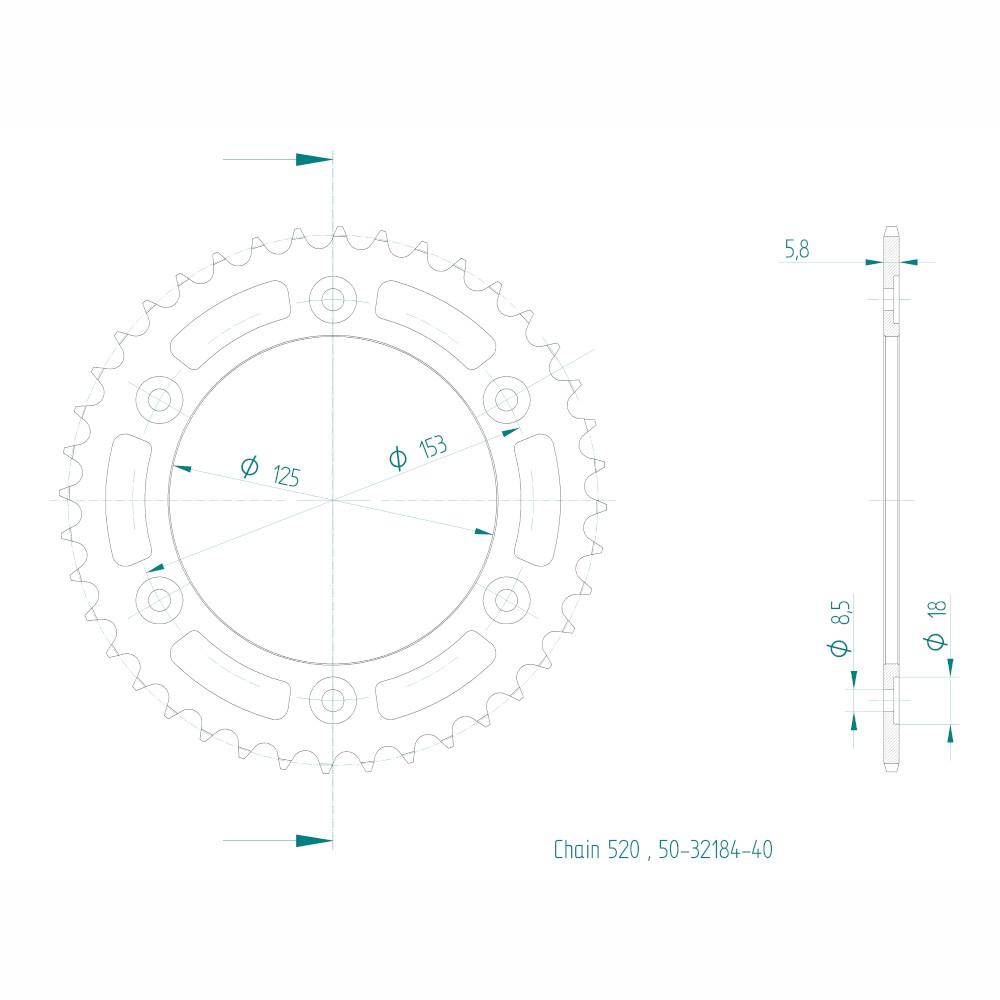 Corona Esjot 520 - 40 Denti