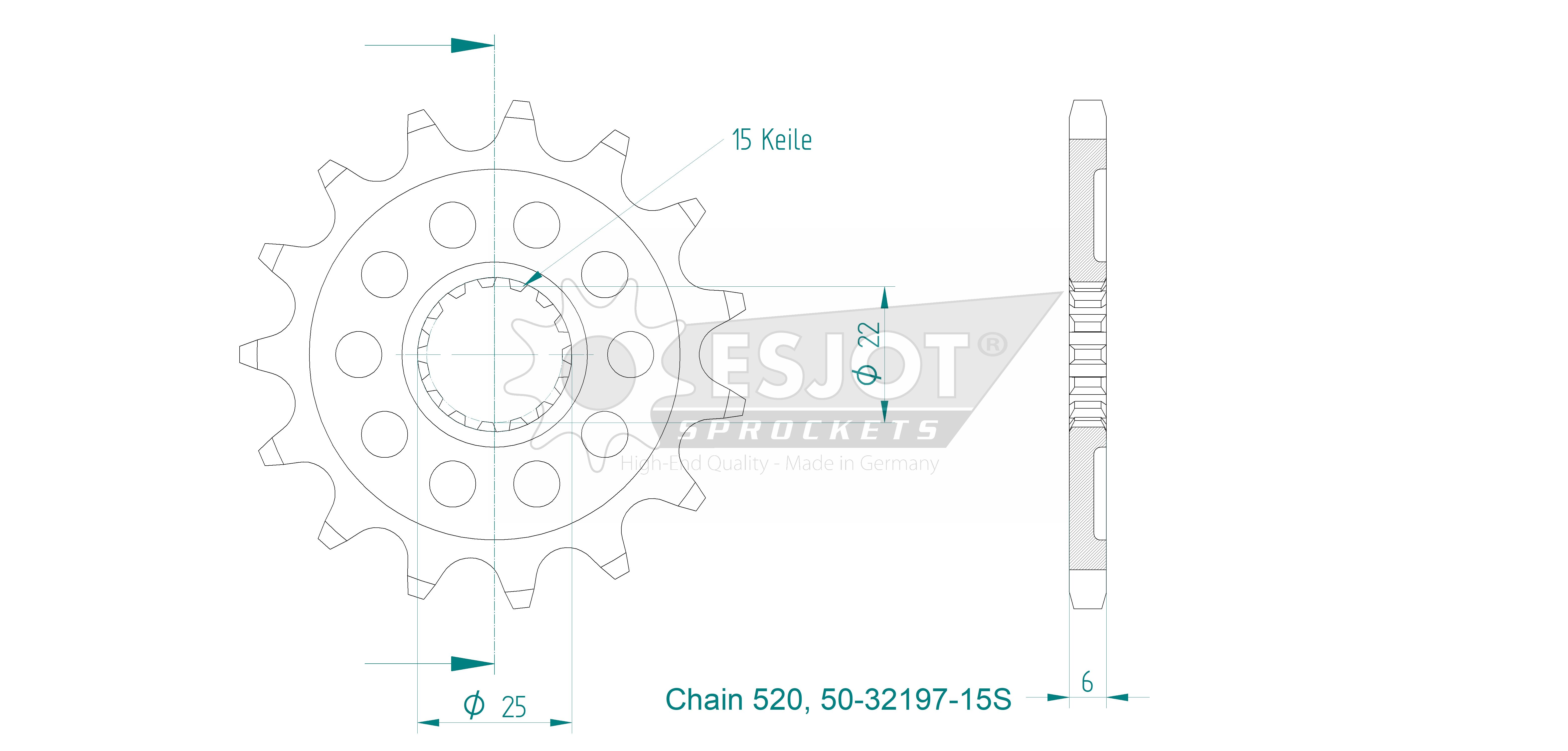 Pignone Ultralight 15 Denti - Passo 520 - Simile JTF910