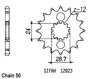 Kawasaki Gable - 530 - 16 denti - simile JTF517 - Made in Germania