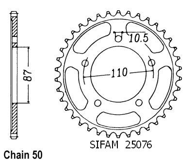 Suzuki Steel Crown - 530 - 46 Denti - simile JTR829 - Made in Germania