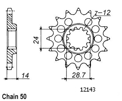 Kawasaki Gable - 530 - 17 denti - simile JTF1529 - Made in Germania