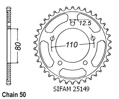 Honda -Triumph Steel Crown - 530 - 43 Denti - simile JTR1334 - Made in Germania