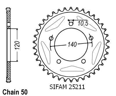 Triumph Steel Crown - 530 - 46 Denti - simile JTR1797 - Made in Germania