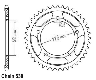Kawasaki Steel Crown - 530 - 41 Denti - simile JTR1493 - Made in Germania
