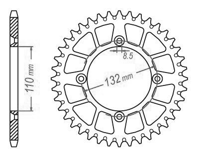 Alu Crown TT KTM Orange - 428 - 48 denti - Made in Germania