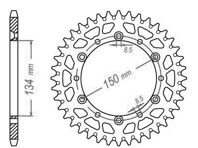 Alu Crown tt Kawasaki Green - 520 - 49 Denti - simile JTA460 - Made in Germania