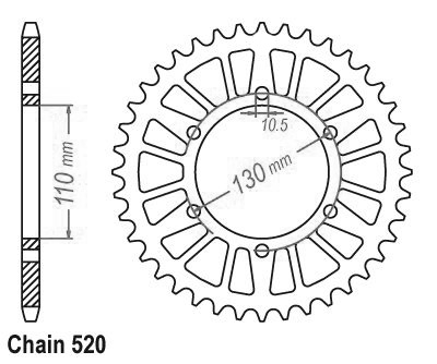 ALU GHEATH - 520 - 43 denti - Made in Germania