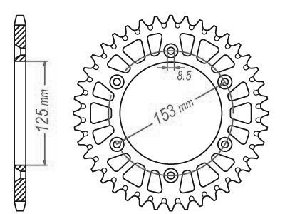 Alu Crown TT Honda Red - 520 - 48 Dent - Simile JTA210 - Made in Germania