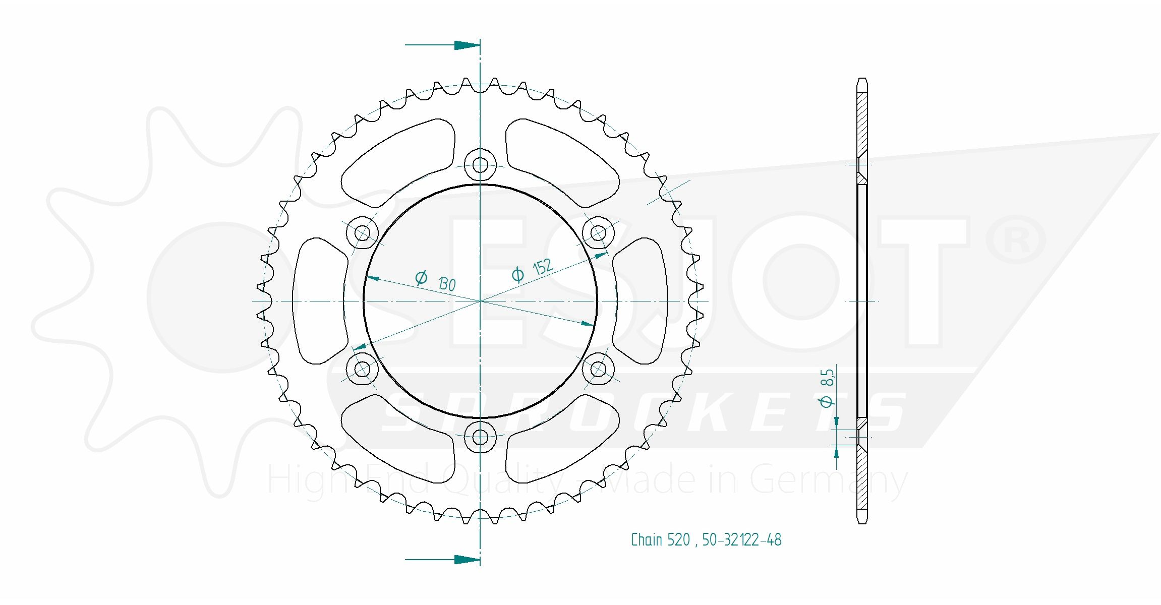 ALU GHEATH - 520 - 46 denti - Made in Germania