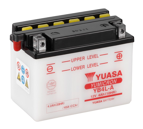 Batteria YB4L-A - Convenzionale - Con manutenzione - Fornita senza acido