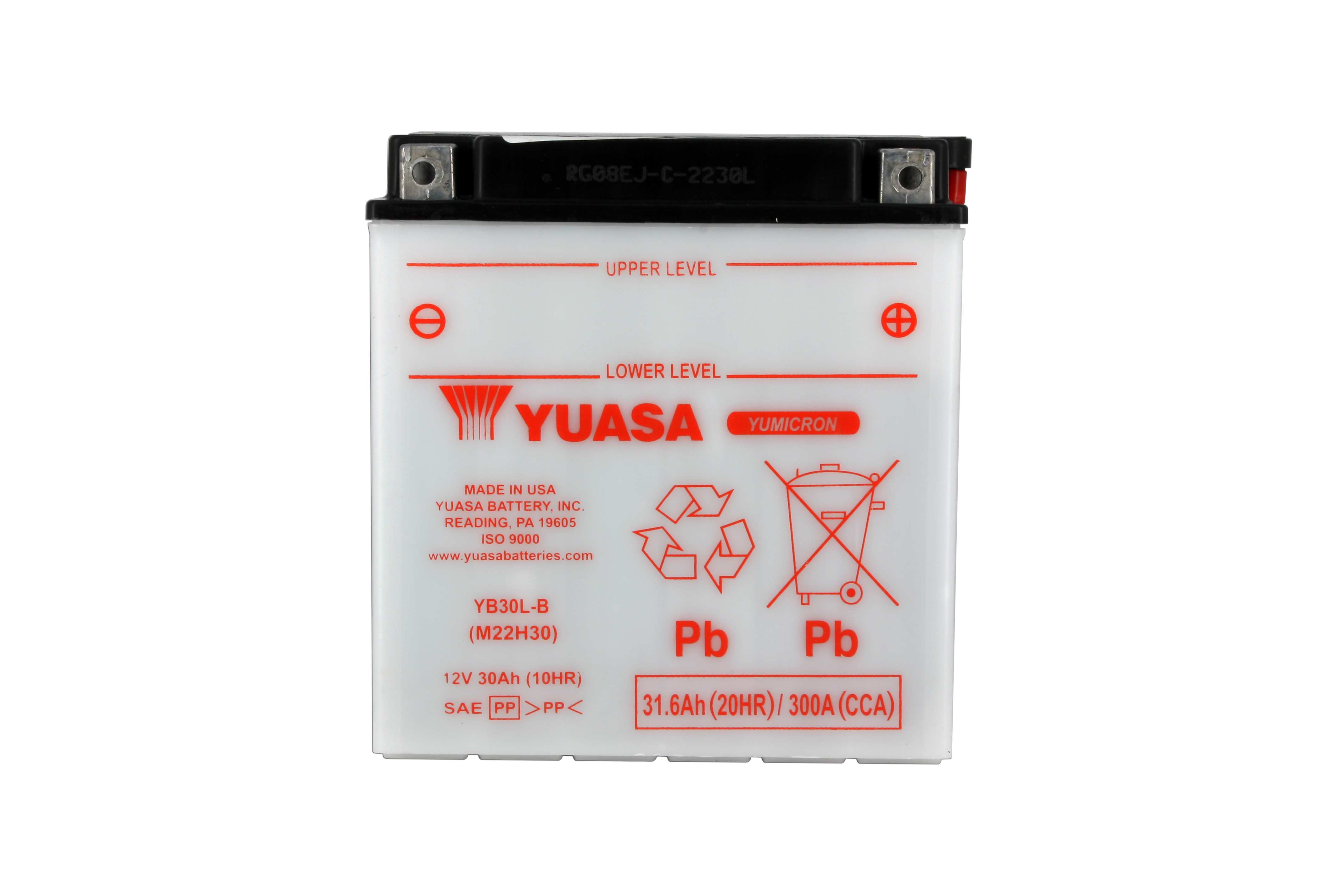 Batteria YB30L-B - Convenzionale - Con manutenzione - Fornita senza acido