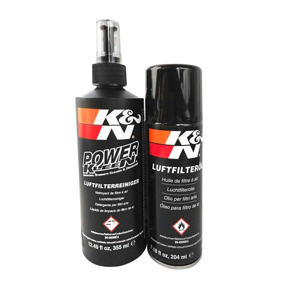 Kit Pulizia Filtro K&N Bombola 204ml Olio + Bottiglia 355ml Pulitore