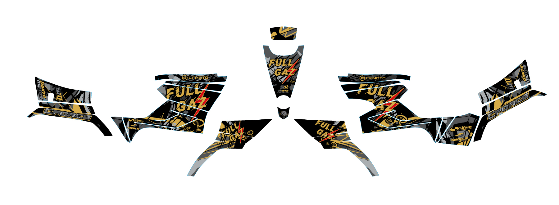 Kit adesivi Quad FULL GAZ CF MOTO 520 Telaio Corto
