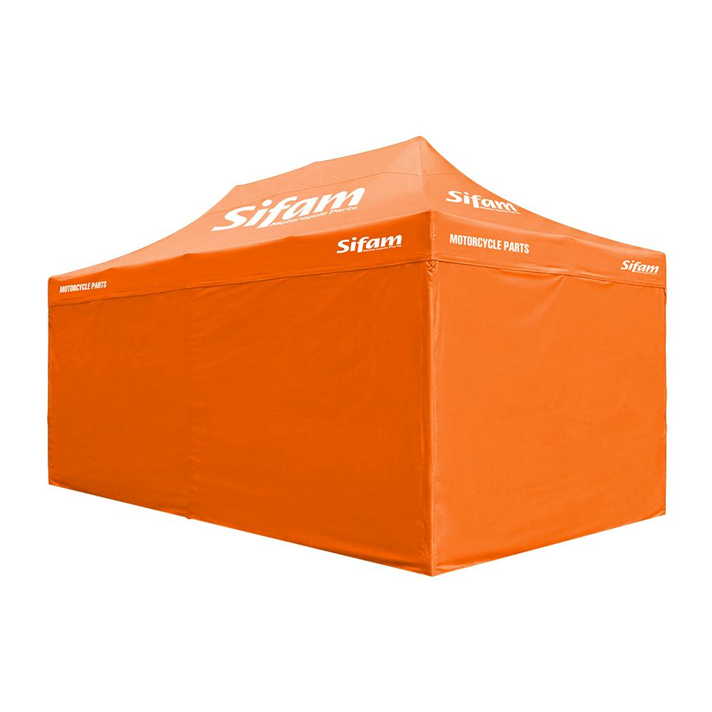 Gazebo Pubblicitario 6M x 3M Arancione - Struttura in Acciaio - Tessuto in Polie