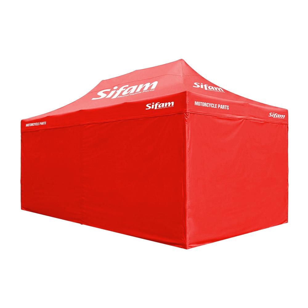 Gazebo Pubblicitario 6M x 3M Rosso - Struttura in Acciaio - Tessuto in Poliester