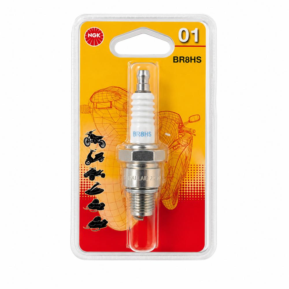 Candela accensione BR8HS Ø14mm Lunghezza Base: 12.7mm Elettrodo Centrale In Rame