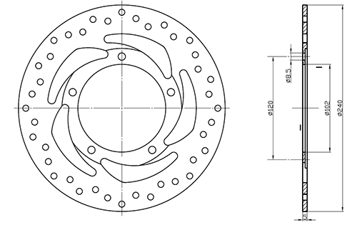 Disco freno Dis1369 Ø240mm