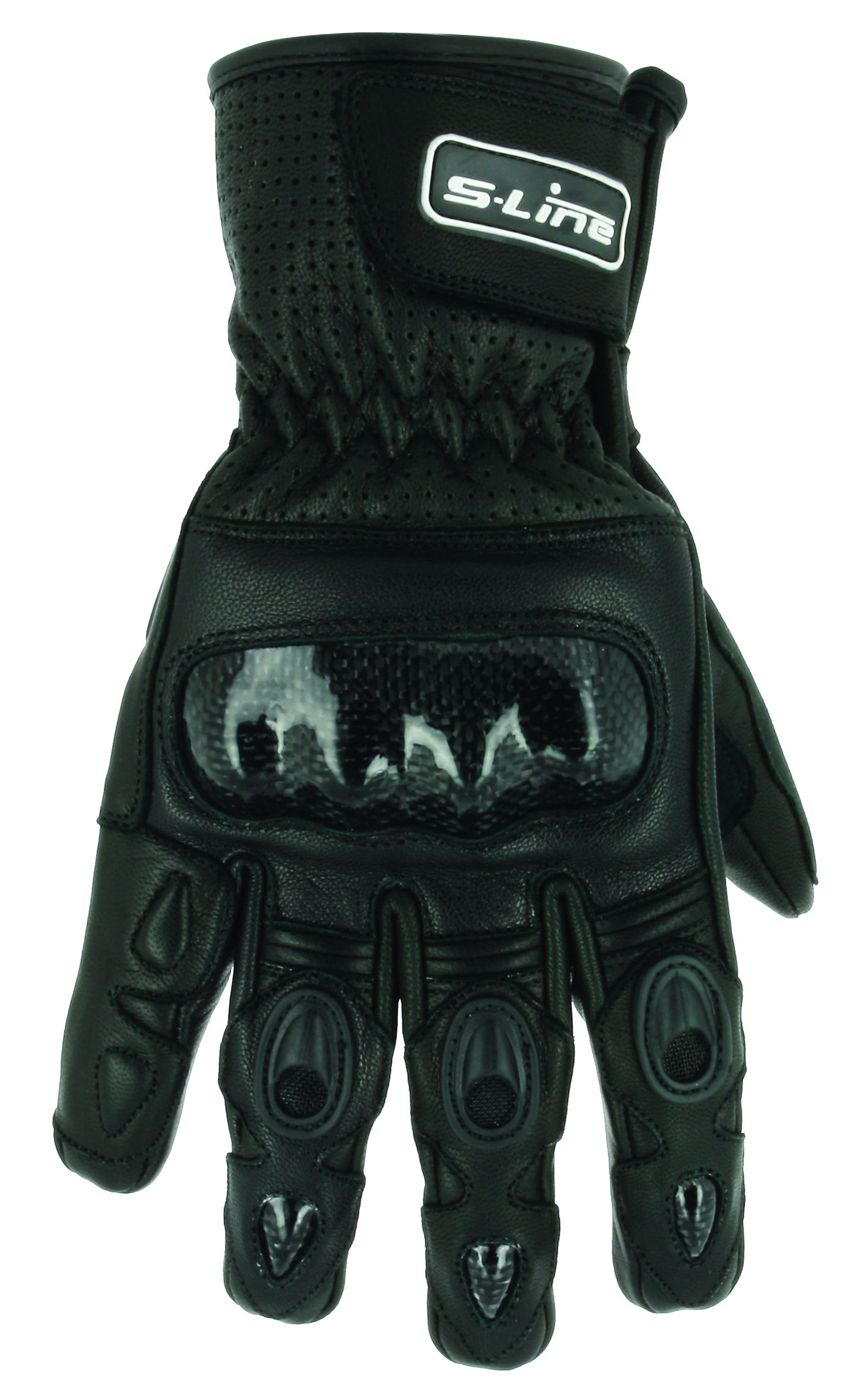 Guanti Estivi in pelle ventilati Con Protezione in carbonio - Nero - Omologati CE-1KP - XS