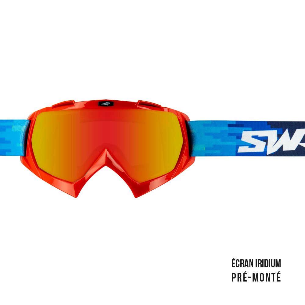 Maschera cross SWAP'S PIXEL ROSSA + Lente Iridium Oro / Rossa