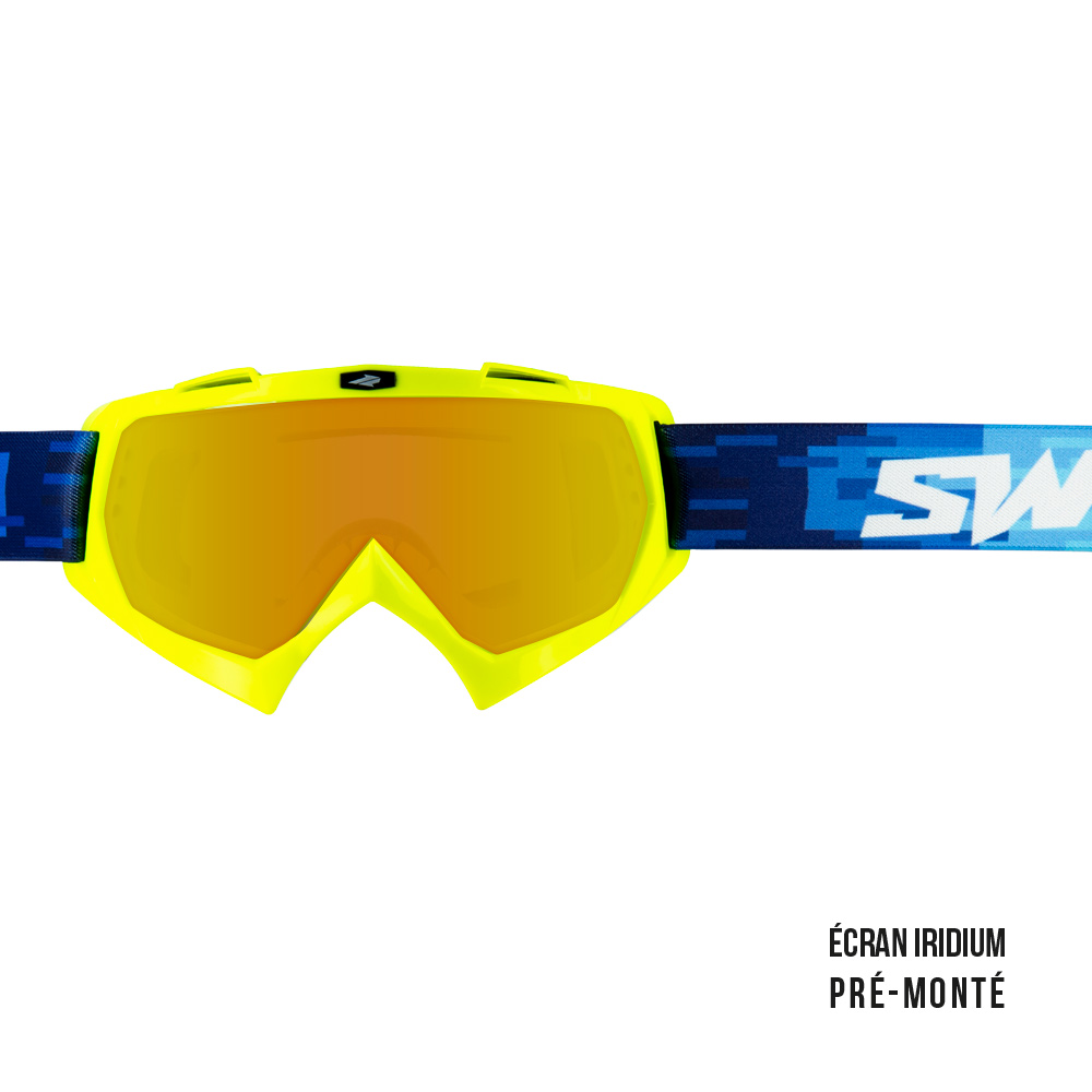 Maschera cross SWAP'S PIXEL GIALLO + Lente Iridium Oro