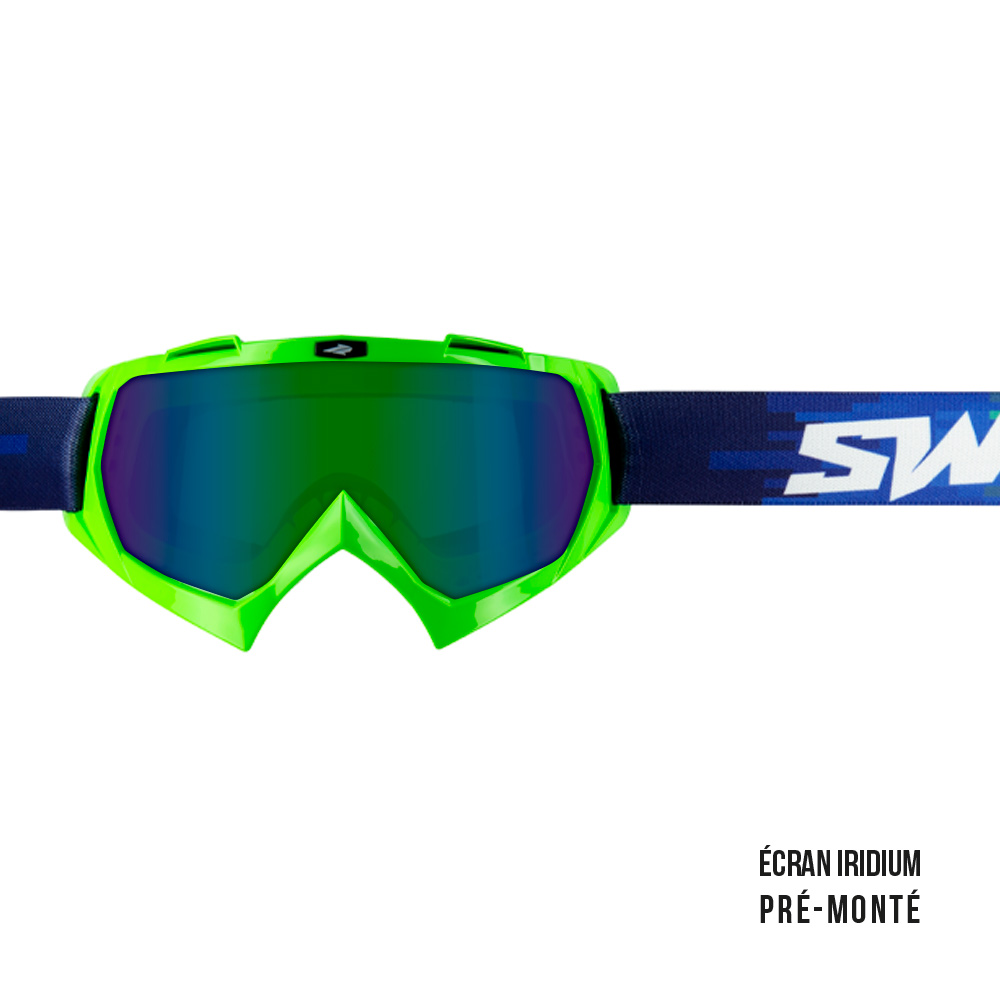 Maschera cross SWAP'S PIXEL VERDE + Lente Iridium Verde