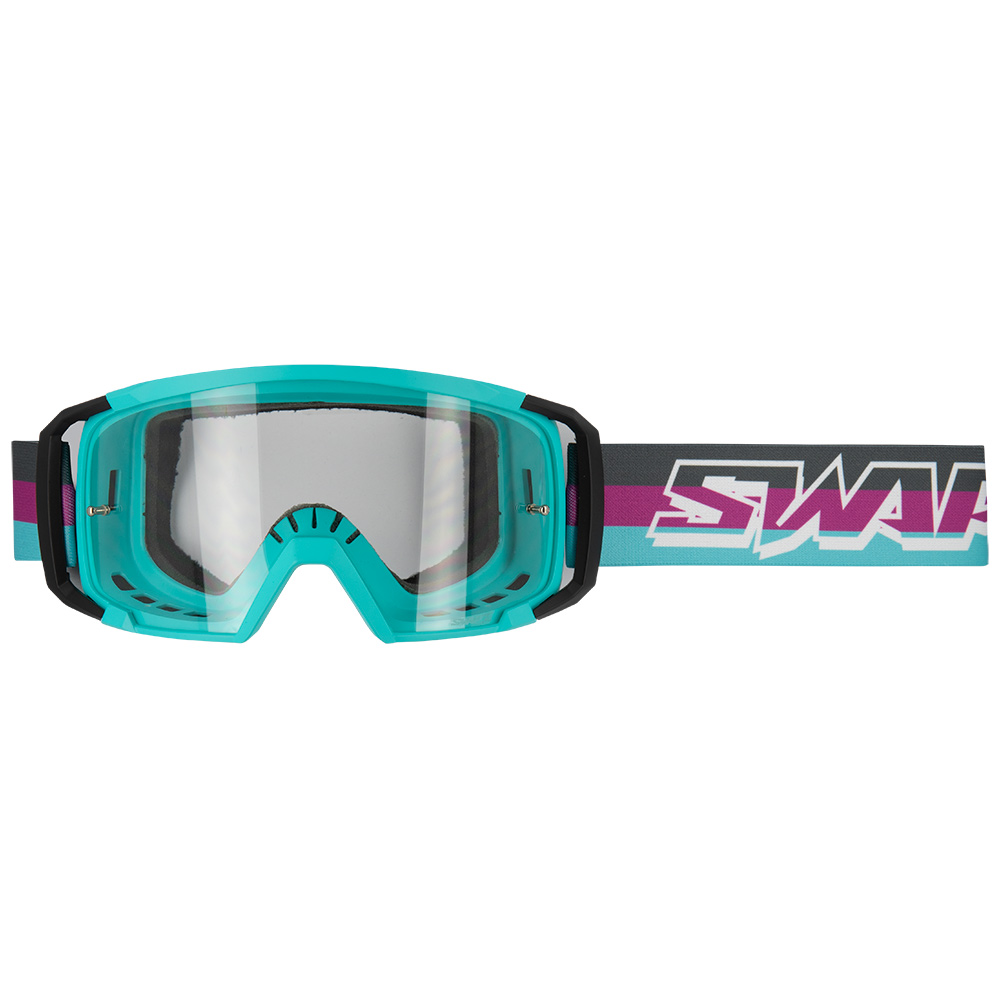Maschera Cross SCRUB V2 - NERA / VIOLA / BLU LENTE TRASPARENTE