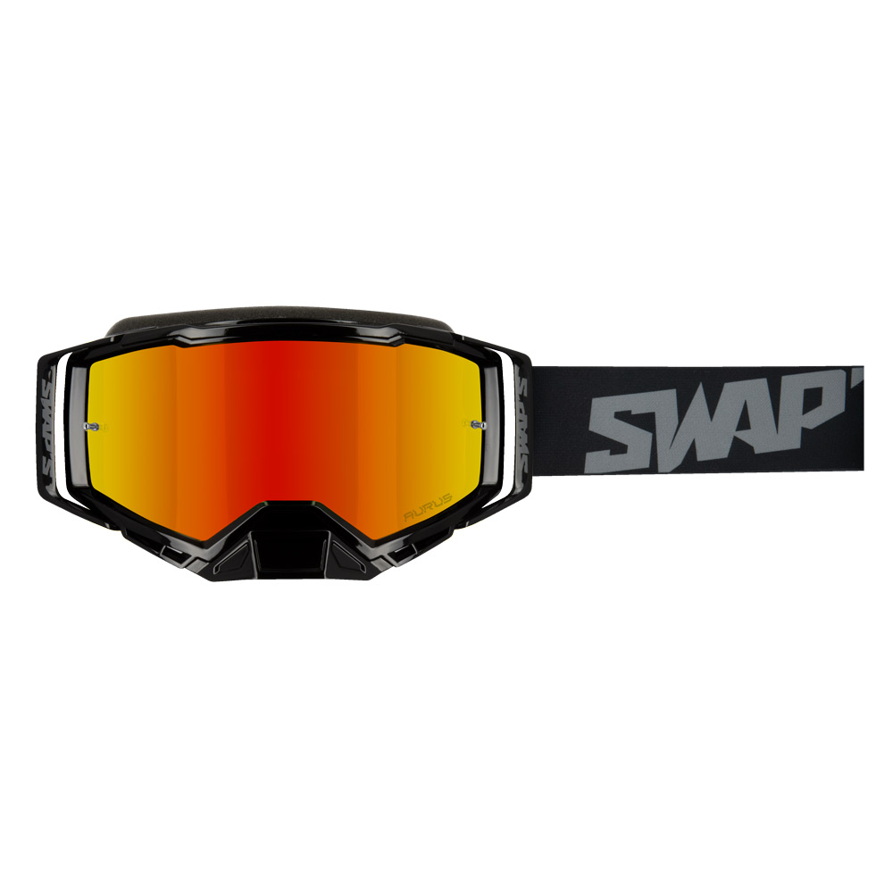 Maschera cross AURUS LITE Nera / Rossa