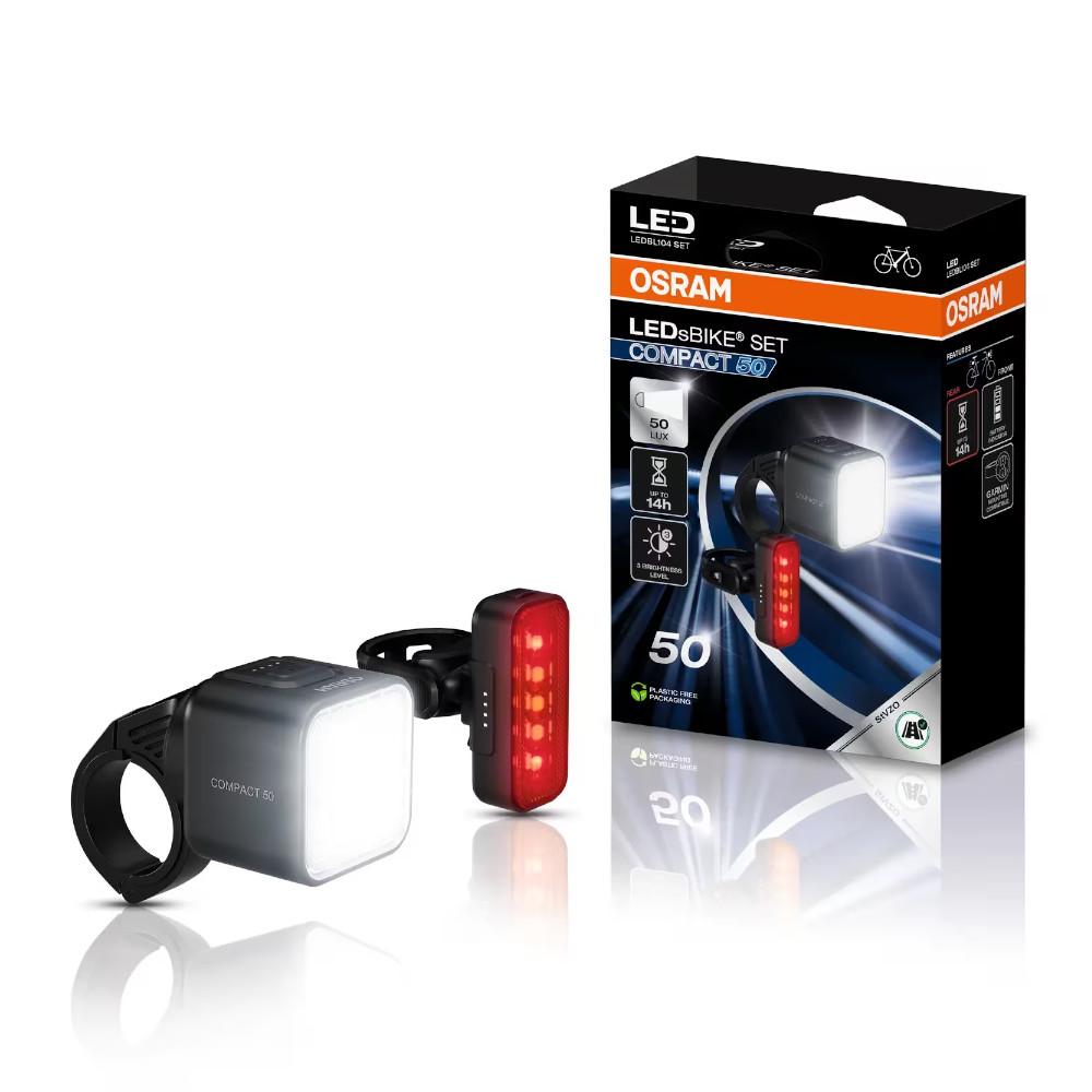 LEDsBIKE COMPACT 50 SET – Illuminazione anteriore e posteriore ricaricabile