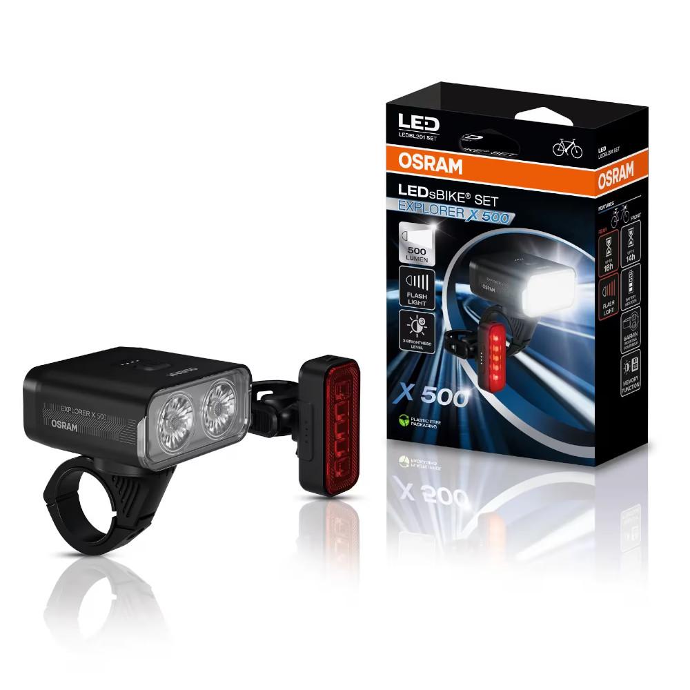 LEDsBIKE EXPLORER X 500 SET– Illuminazione anteriore e posteriore ricaricabile