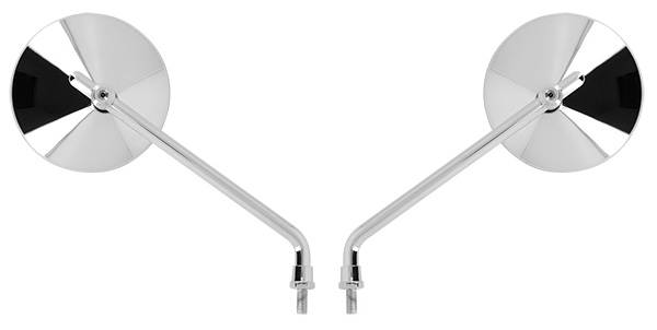 Coppia Specchietti rotondi universali - M8 - Chromé