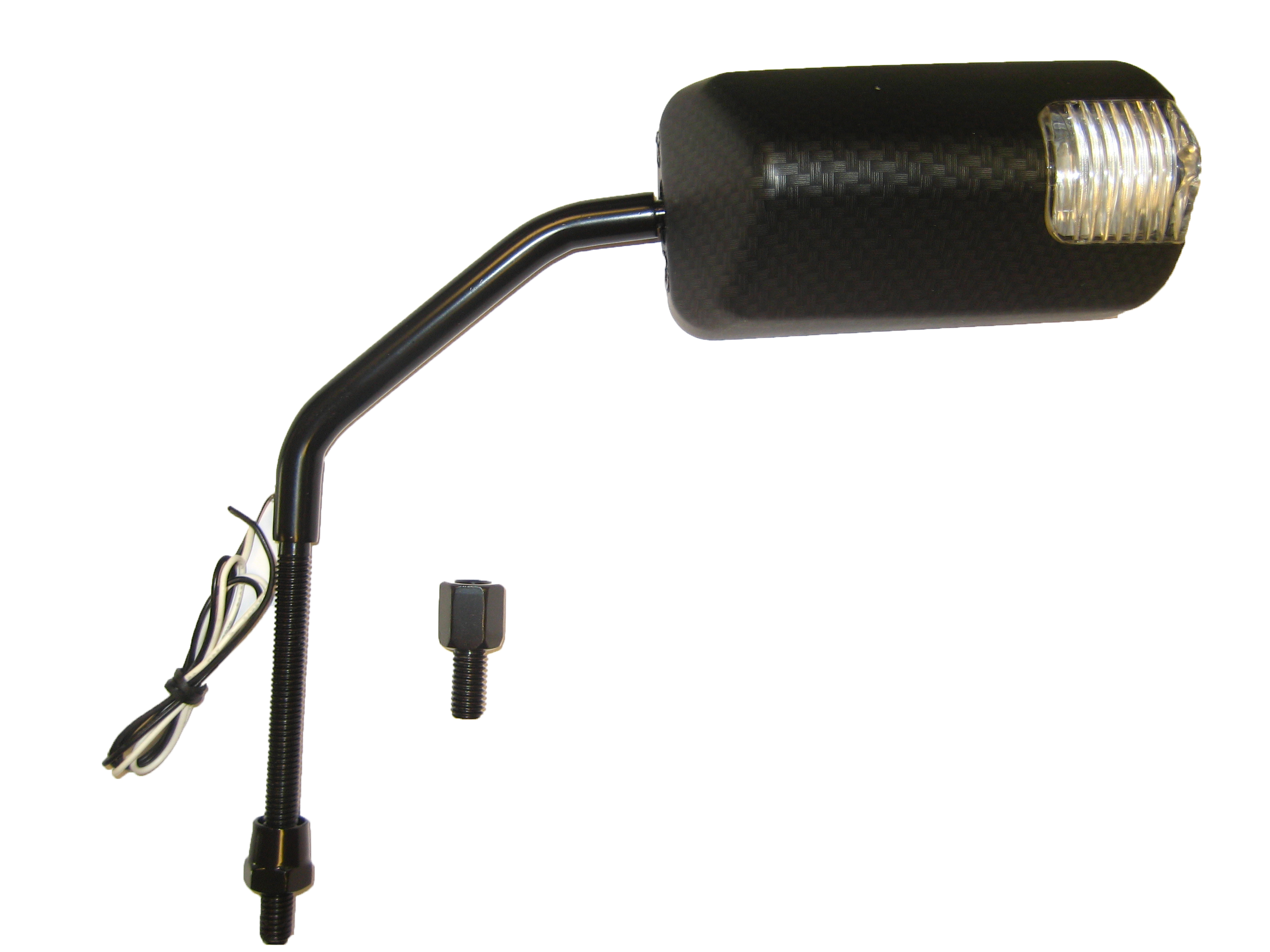 Retrovisore F1 Look Carbonio Lungo Led Freccia Led Arancione Universale Reversibile M8x90mm