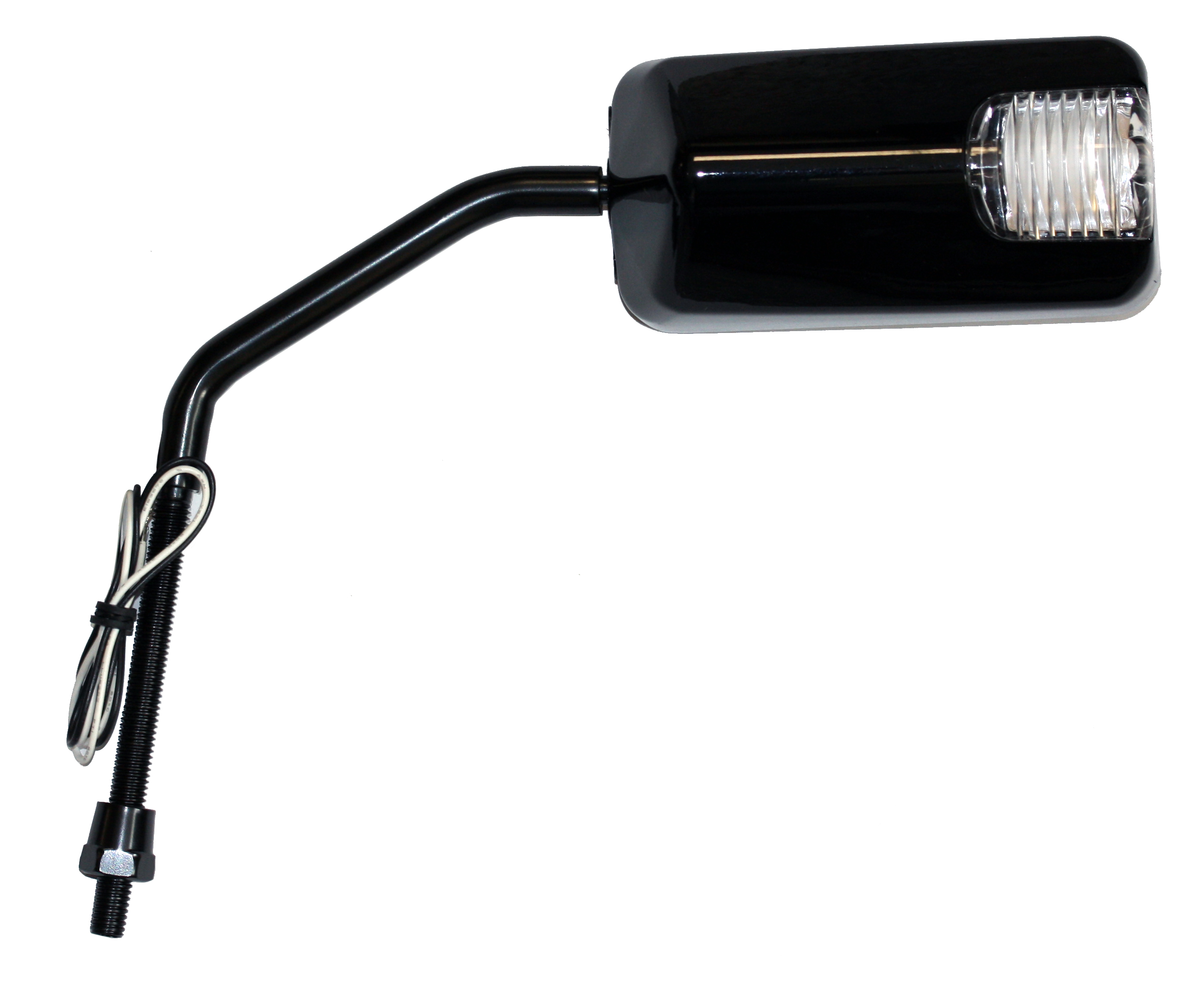 Retrovisore F1 Nero Lungo Led Freccia Led Arancione Universale Reversibile M8x20mm