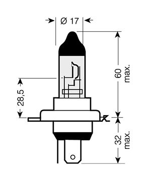 Lampadina H4 - 12V 60/55W P43t