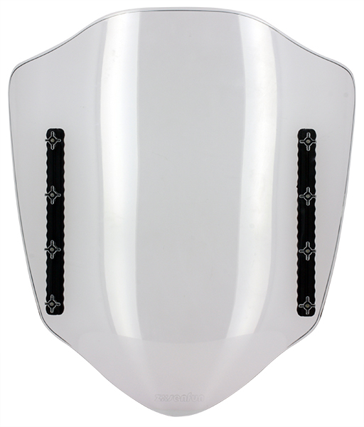 Parebrezza Trasparente Regolabile L 430 / 450 mm + Kit Fissaggio Per Montaggio Retrovisore