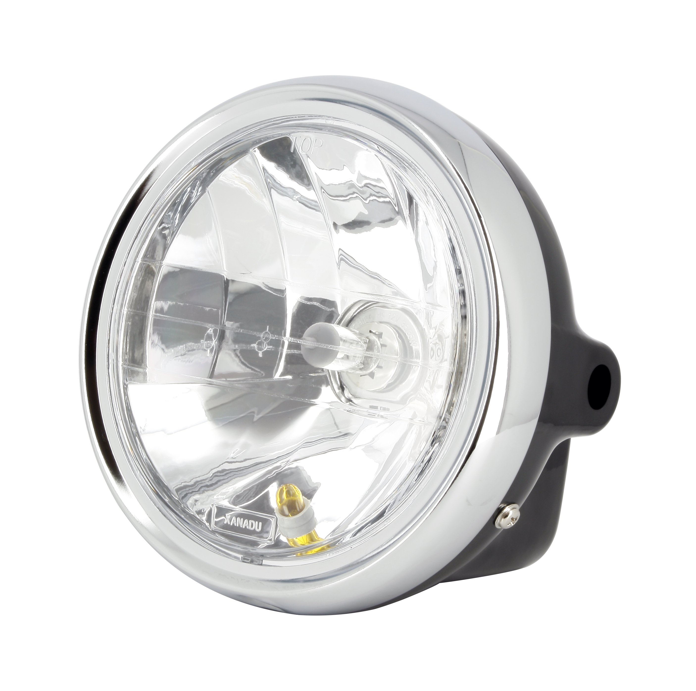 Faro Rotondo Universale Nero Ottica Ø170mm - Lampadina H4 35w