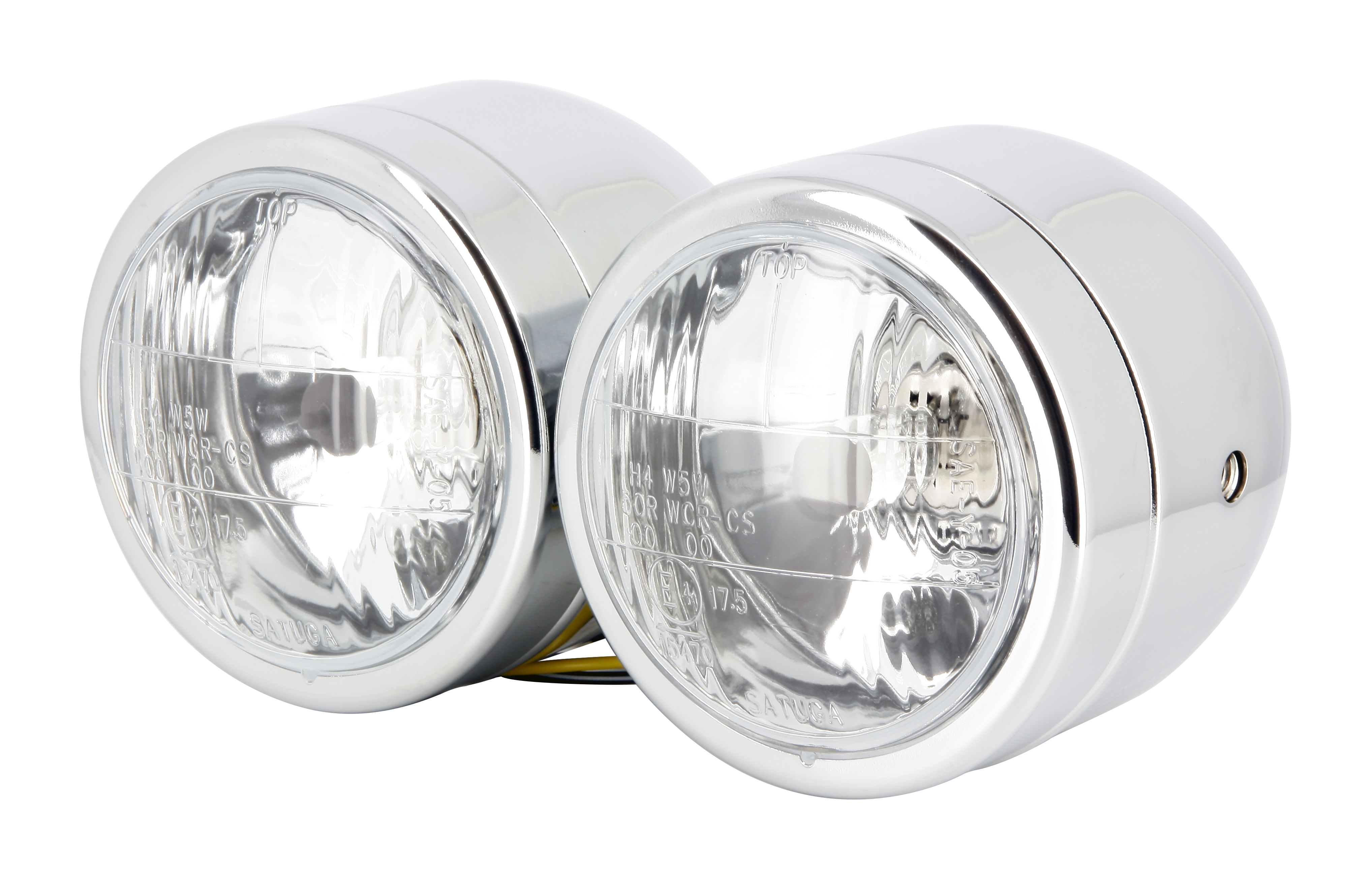 Faro a Doppia Ottica H4 60/55W Cromato - (2 X Ø100mm)