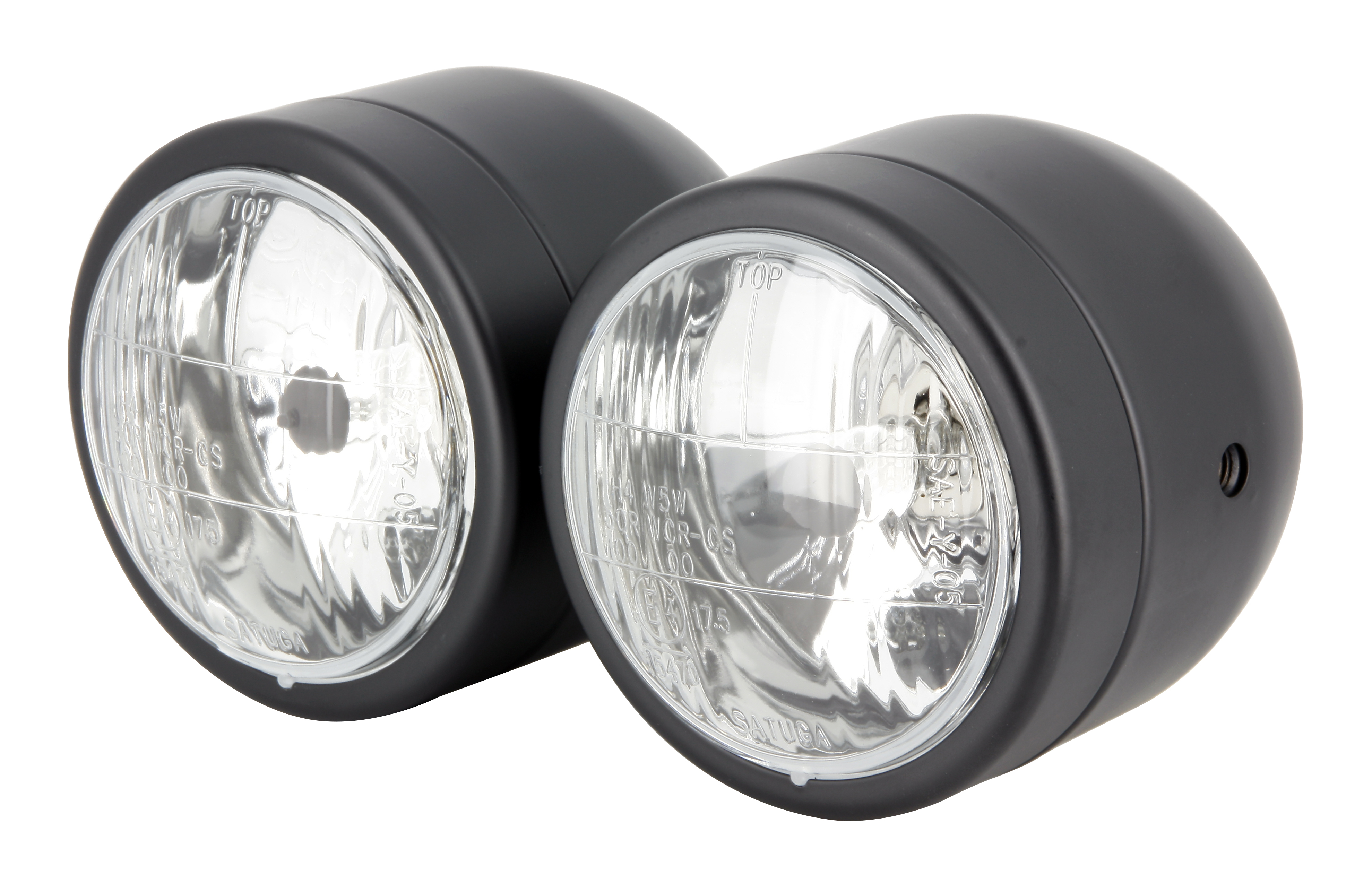 Faro a Doppia Ottica H4 60/55W Nero - (2 X Ø100mm)