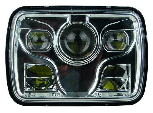 Faro Rettangolare 10 LED Cristallo - 30/40W - 3000/3800 Lumen - (200 x 142 x 106mm)
