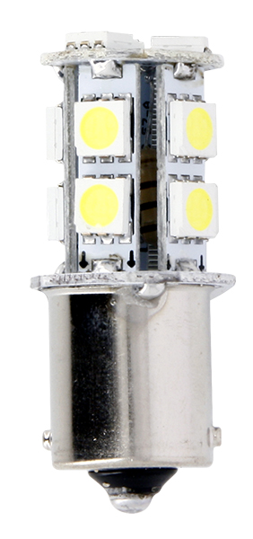 Lampadine Proiettore 13 LED 3.3W Bianco 12V - BA15S SMD 5050 - Blister da 2 Lampadine