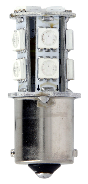 Lampadine Proiettore 13 LED 3.3W Rosso 12V - BA15S SMD 5050 - Blister da 2 Lampadine